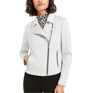Bar III Heather Gray Ponte Moto Jacket. Size Medium. NWT